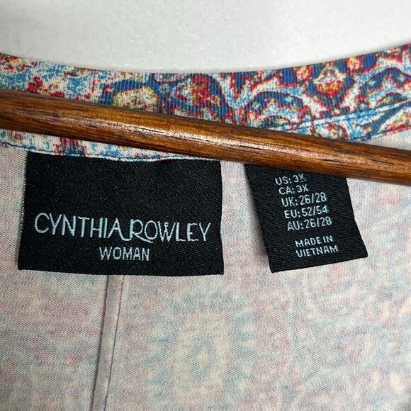 Cynthia Rowley Women's Plus Size Paisley Print Swing Dress Size 3X Boho NEW - Picture 3 of 8